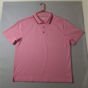Adidas Golf Polo Shirt Men's 2XL XXL Pink performance Stretch Casual